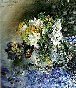 Carl Larsson buketter i 2 glas blommor France oil painting artist